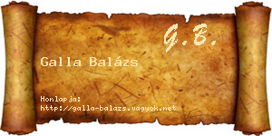 Galla Balázs névjegykártya